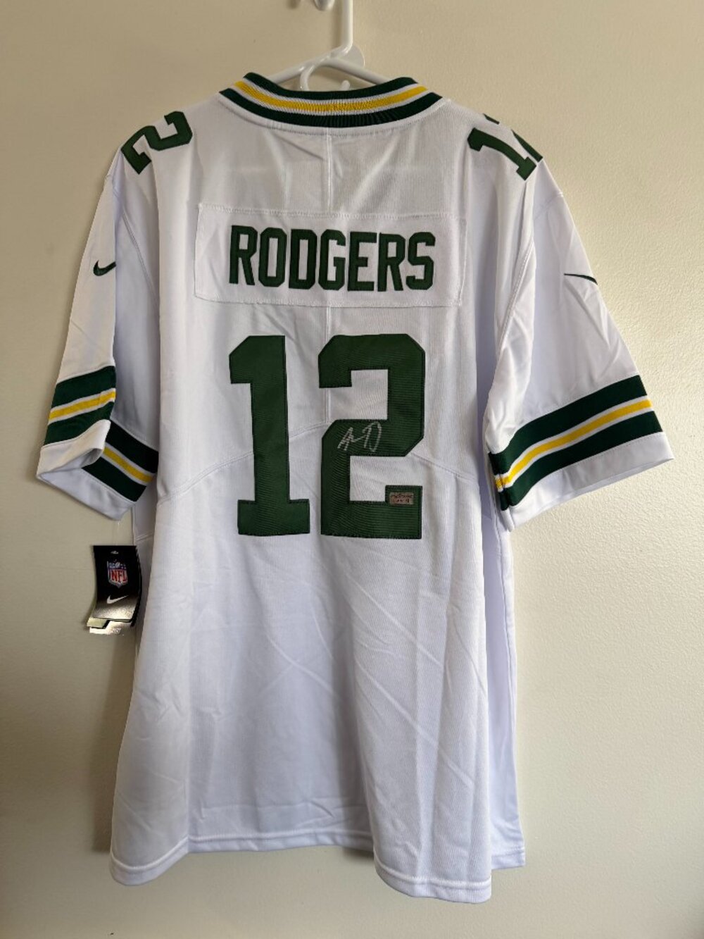 AARON RODGERS SIGNED GREEN BAY PACKERS AUTOGRAPHED NIKE JERSEY w/COA Large 29-04